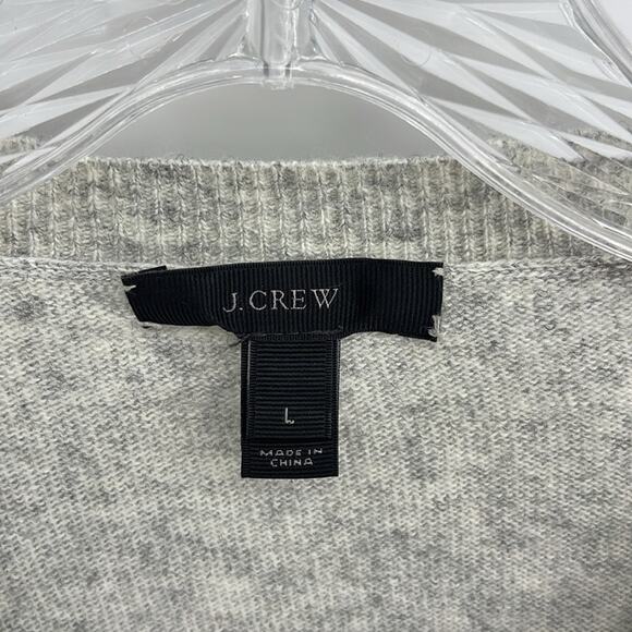 J. Crew wool rabbit hair blend scoop neck striped knit sweater sz L - Picture 6 of 7